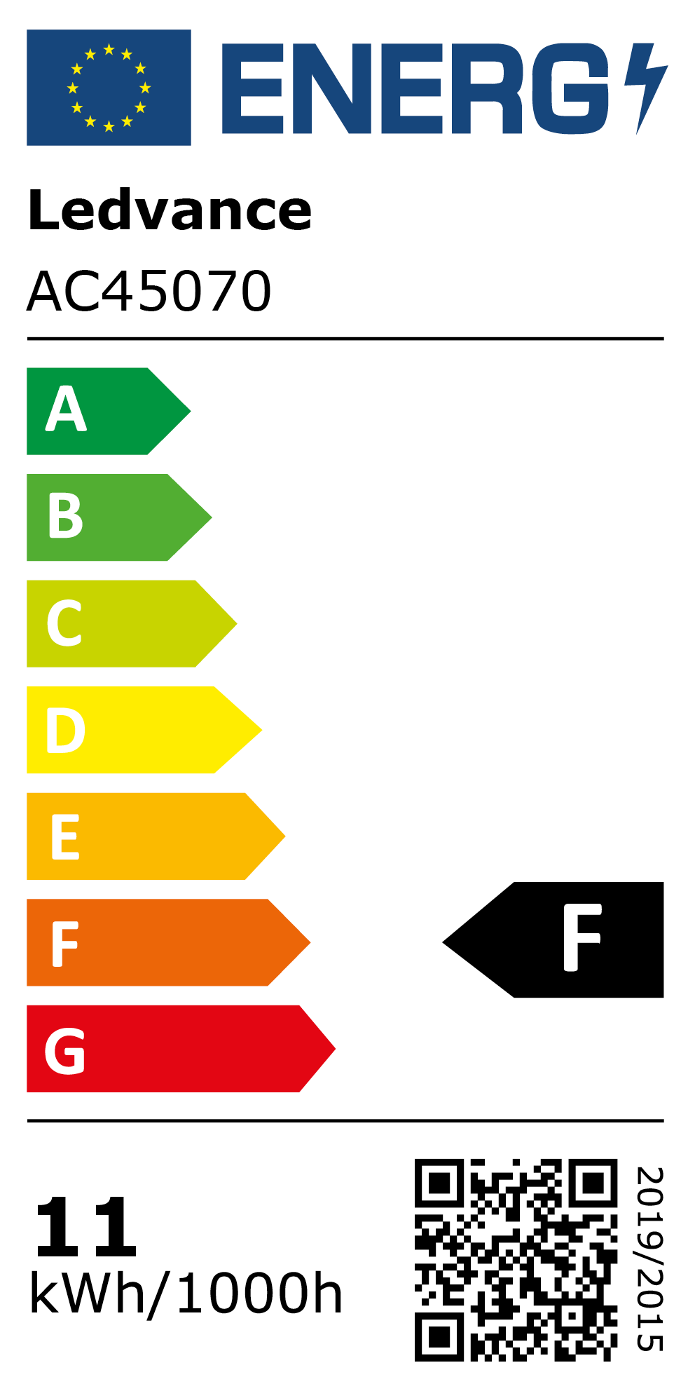 New 2021 Energy Rating Label: MPN AC45070