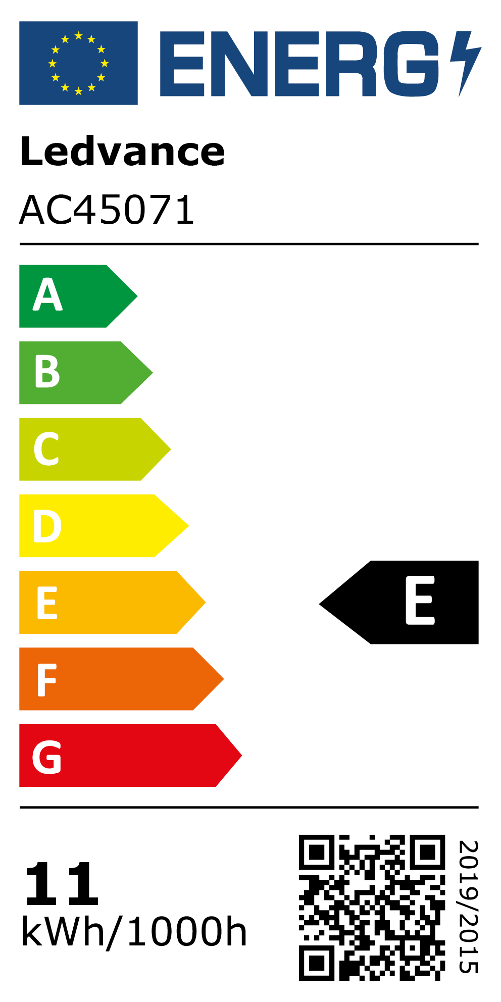 New 2021 Energy Rating Label: MPN AC45071