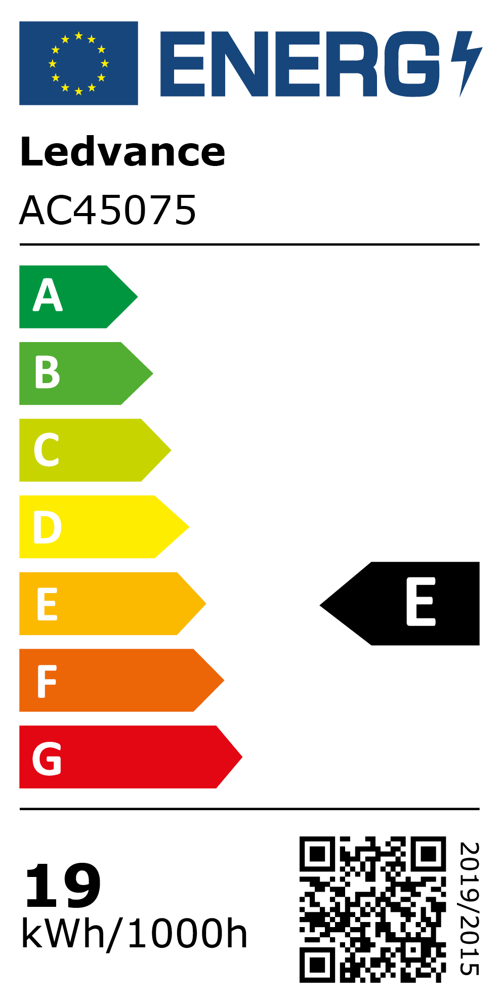 New 2021 Energy Rating Label: MPN AC45075