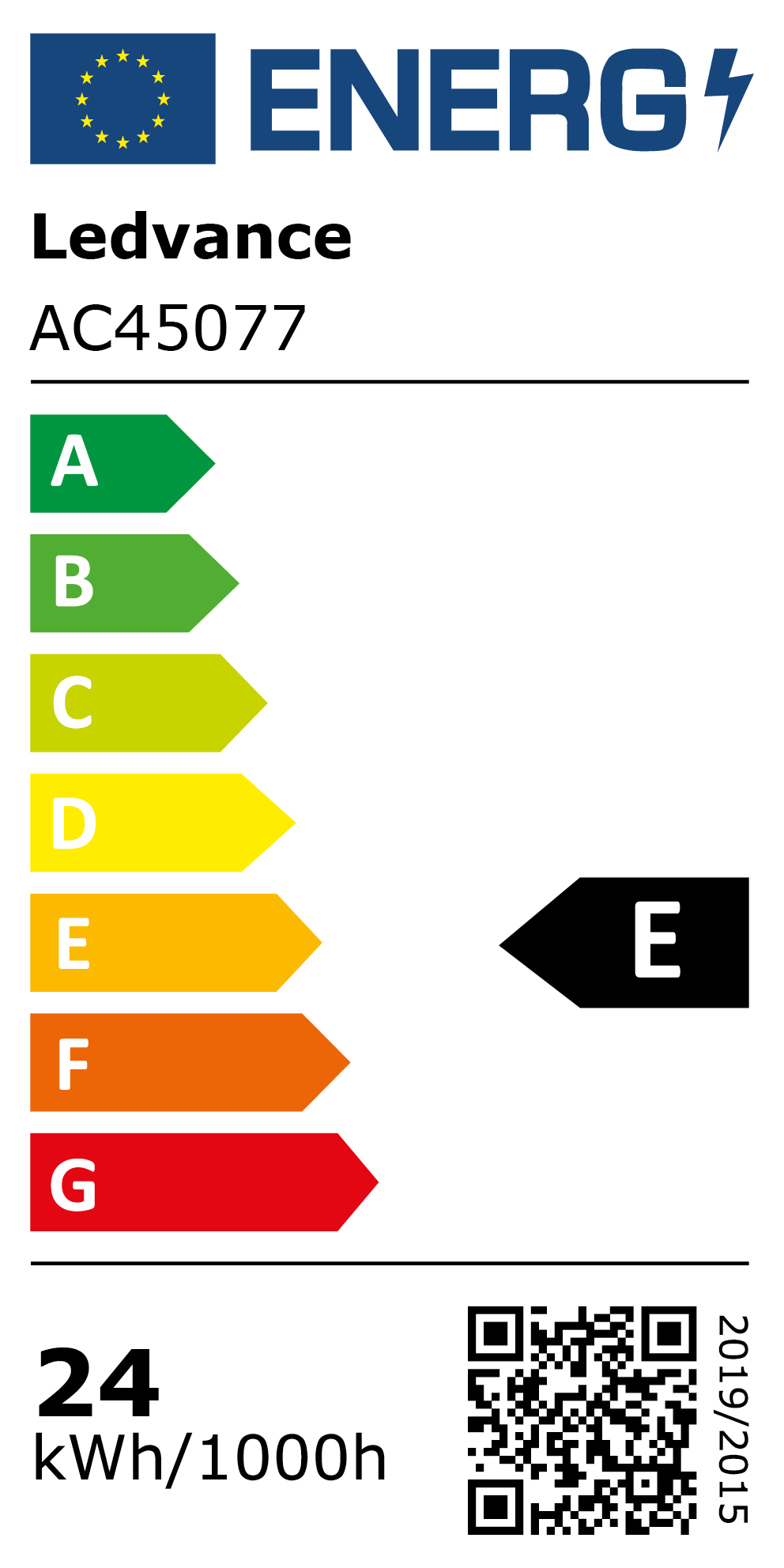 New 2021 Energy Rating Label: MPN AC45077