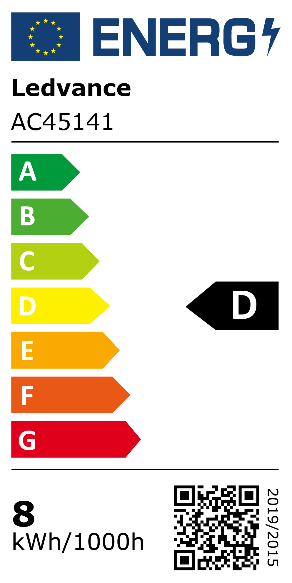 New 2021 Energy Rating Label: MPN AC45141