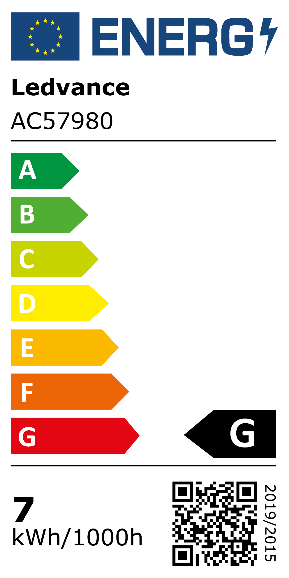 New 2021 Energy Rating Label: MPN AC57980