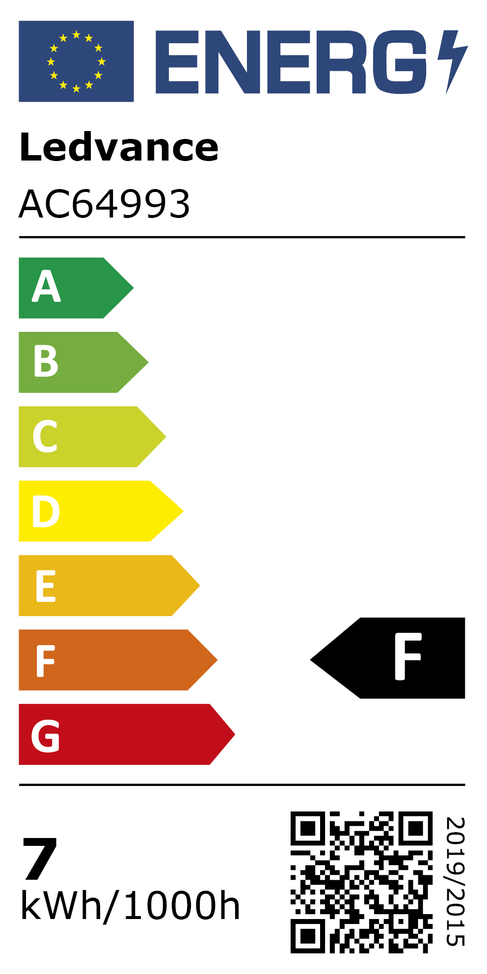 New 2021 Energy Rating Label: MPN AC64993