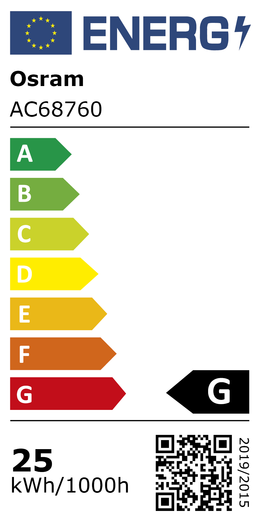 New 2021 Energy Rating Label: MPN AC68760