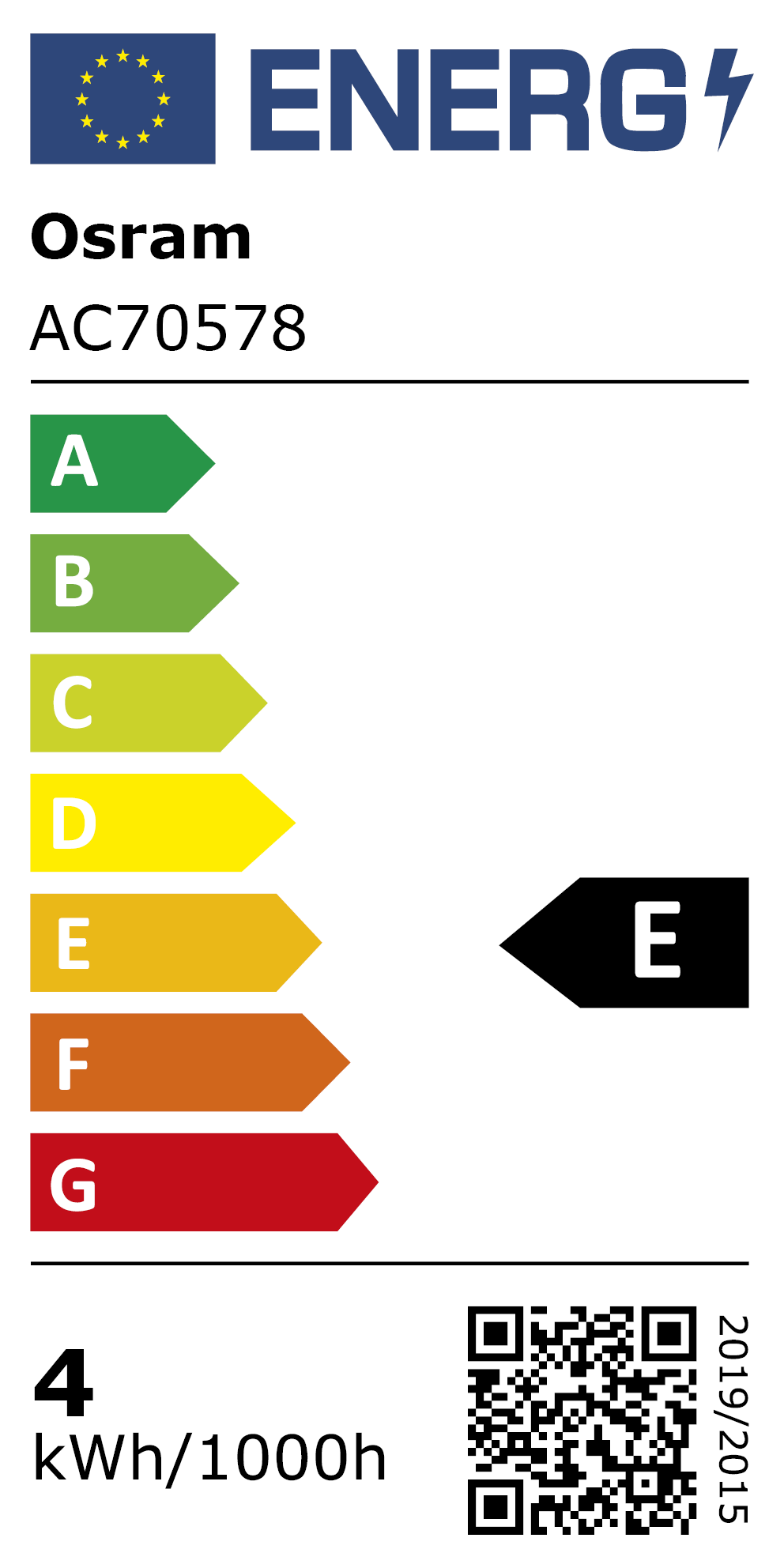 New 2021 Energy Rating Label: MPN AC70578