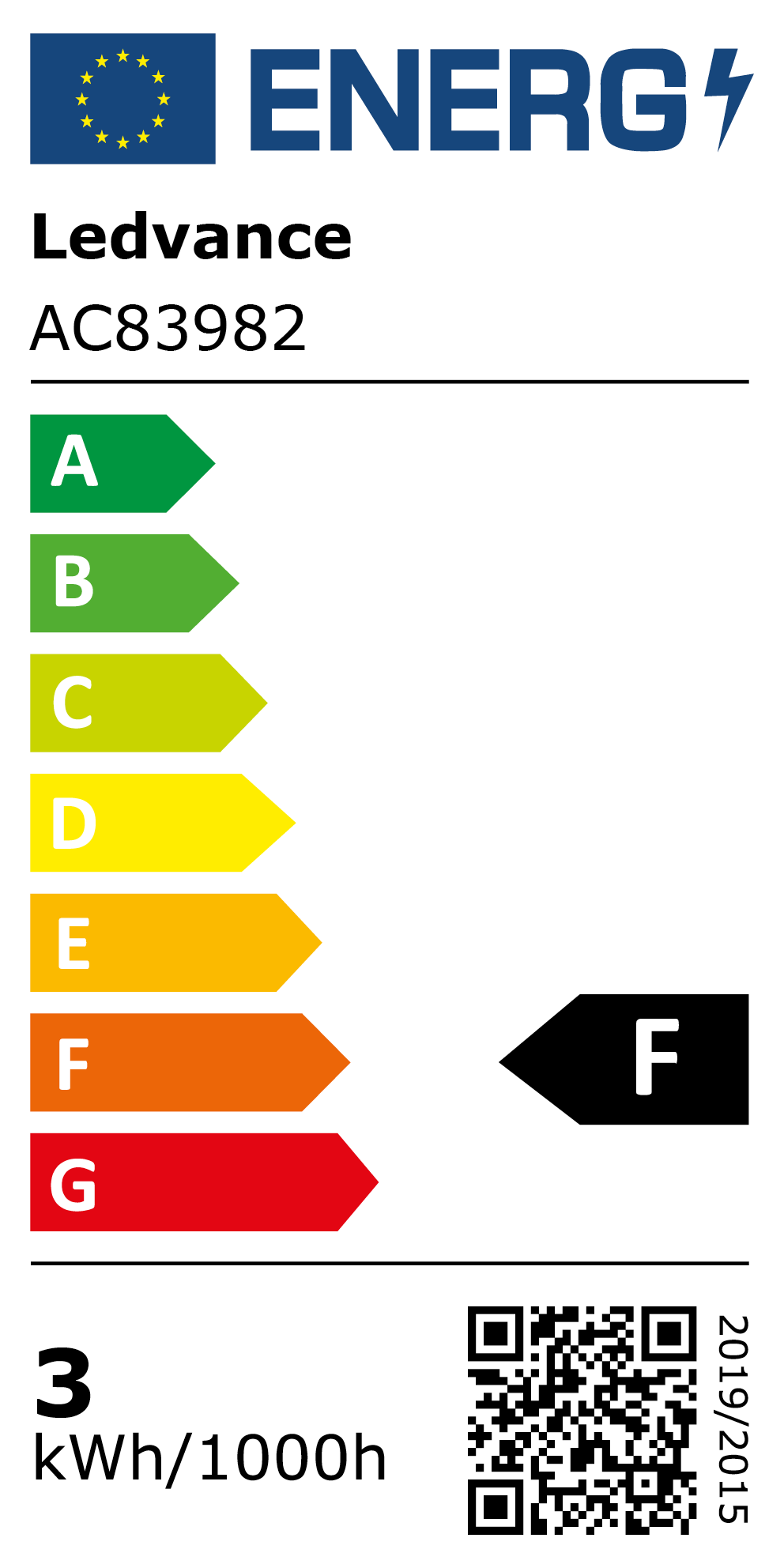 New 2021 Energy Rating Label: MPN AC83982