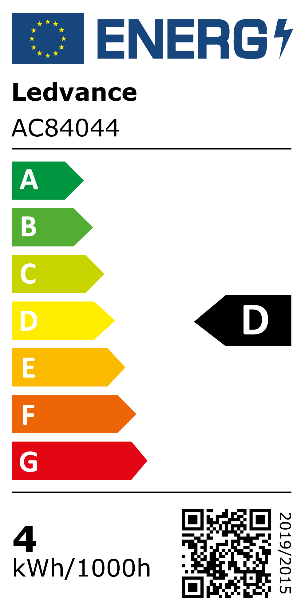 New 2021 Energy Rating Label: MPN AC84044