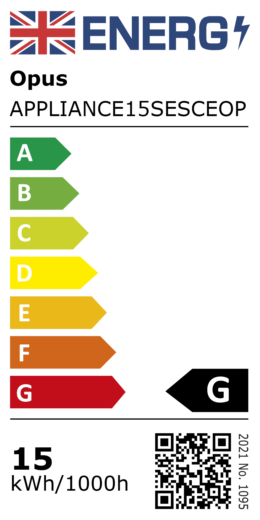 New 2021 Energy Rating Label: MPN APPLIANCE15SESCEOP