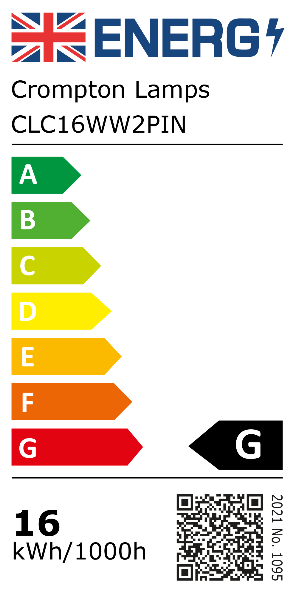 New 2021 Energy Rating Label: MPN CLC16WW2PIN