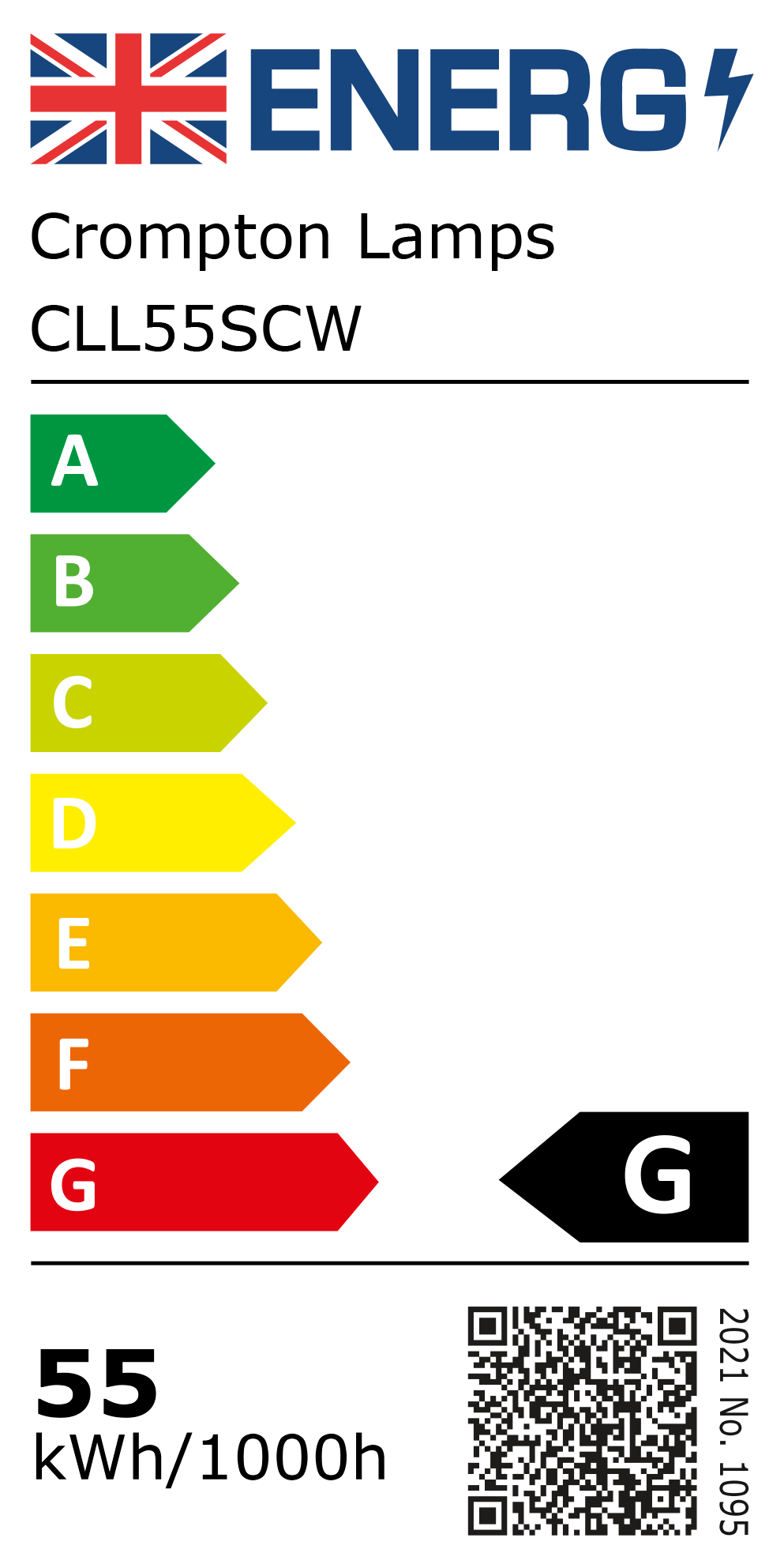 New 2021 Energy Rating Label: MPN CLL55SCW