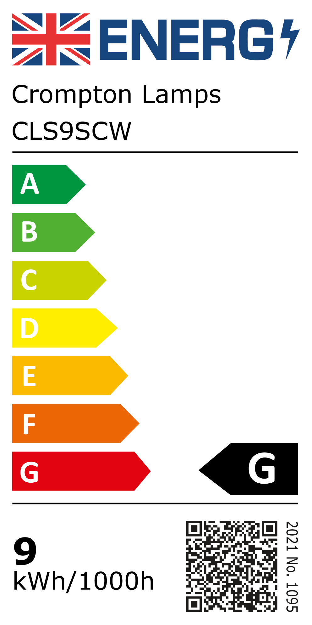 New 2021 Energy Rating Label: MPN CLS9SCW