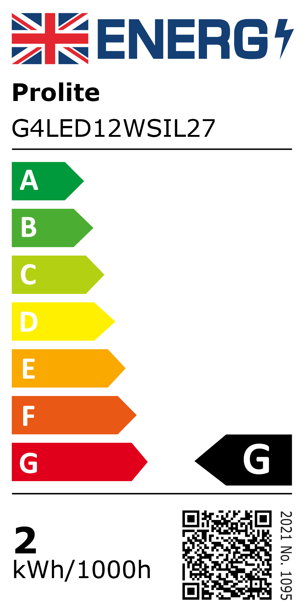 New 2021 Energy Rating Label: MPN G4LED12WSIL27