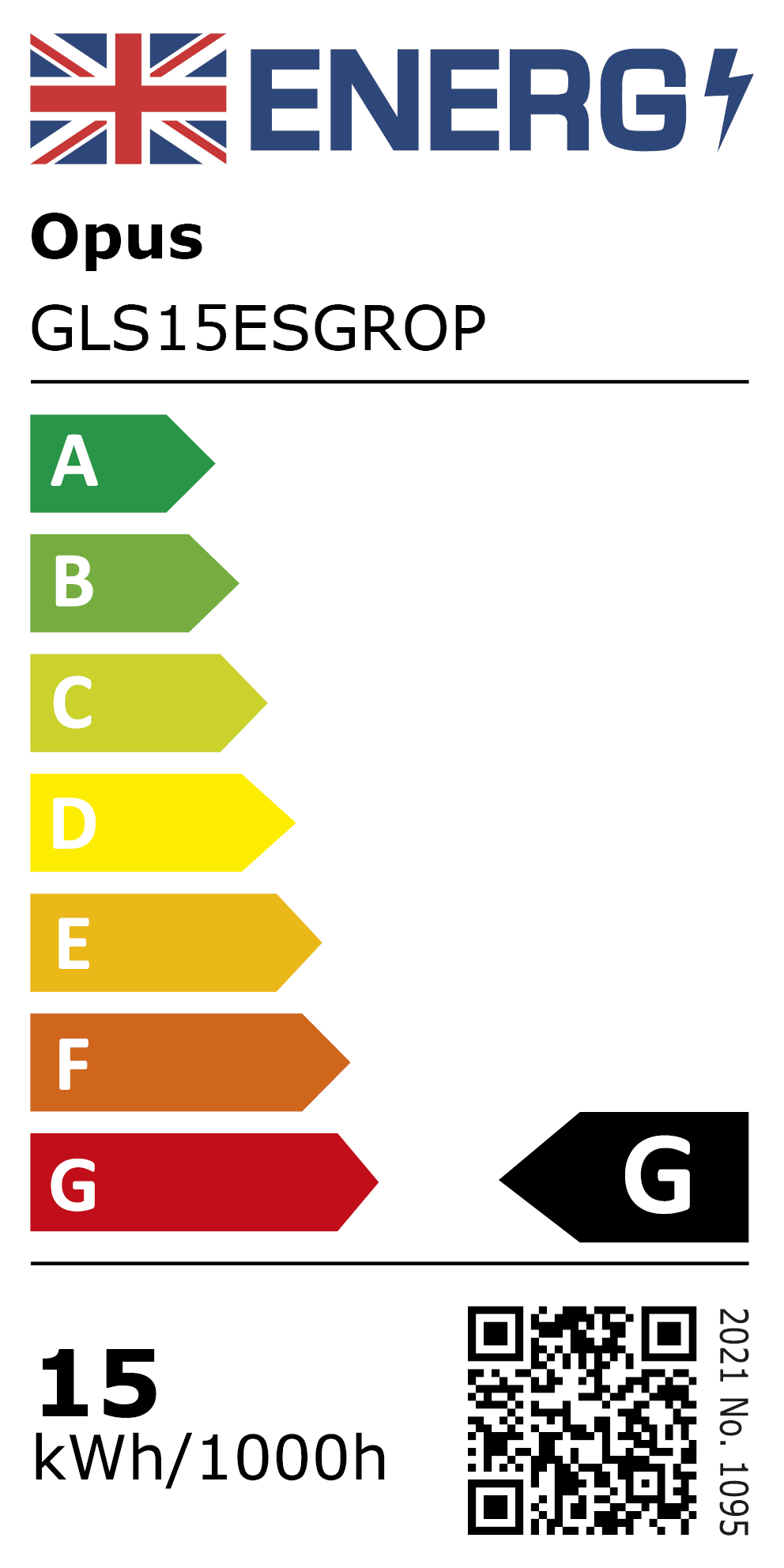 New 2021 Energy Rating Label: MPN GLS15ESGROP