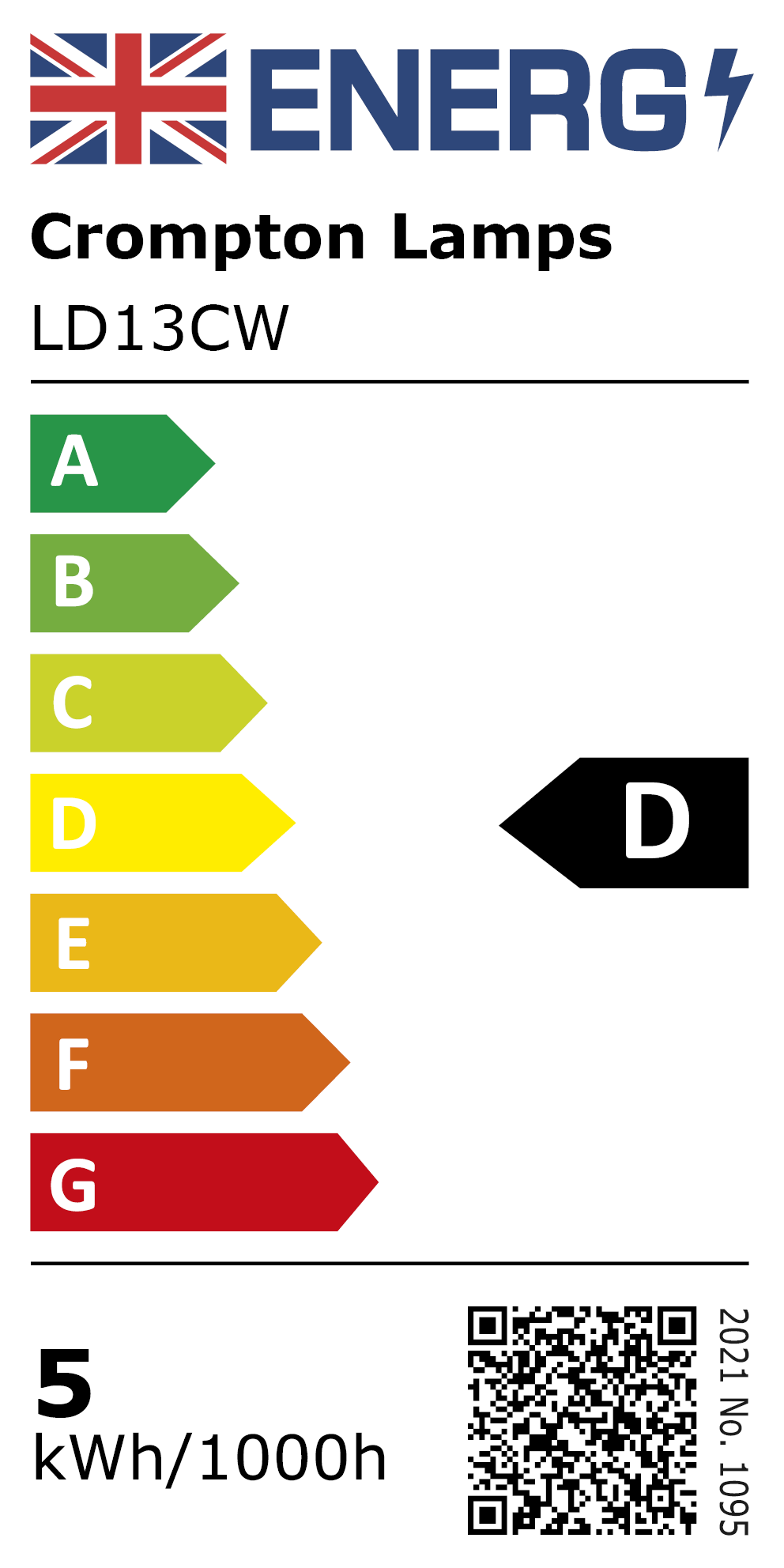 New 2021 Energy Rating Label: MPN LD13CW