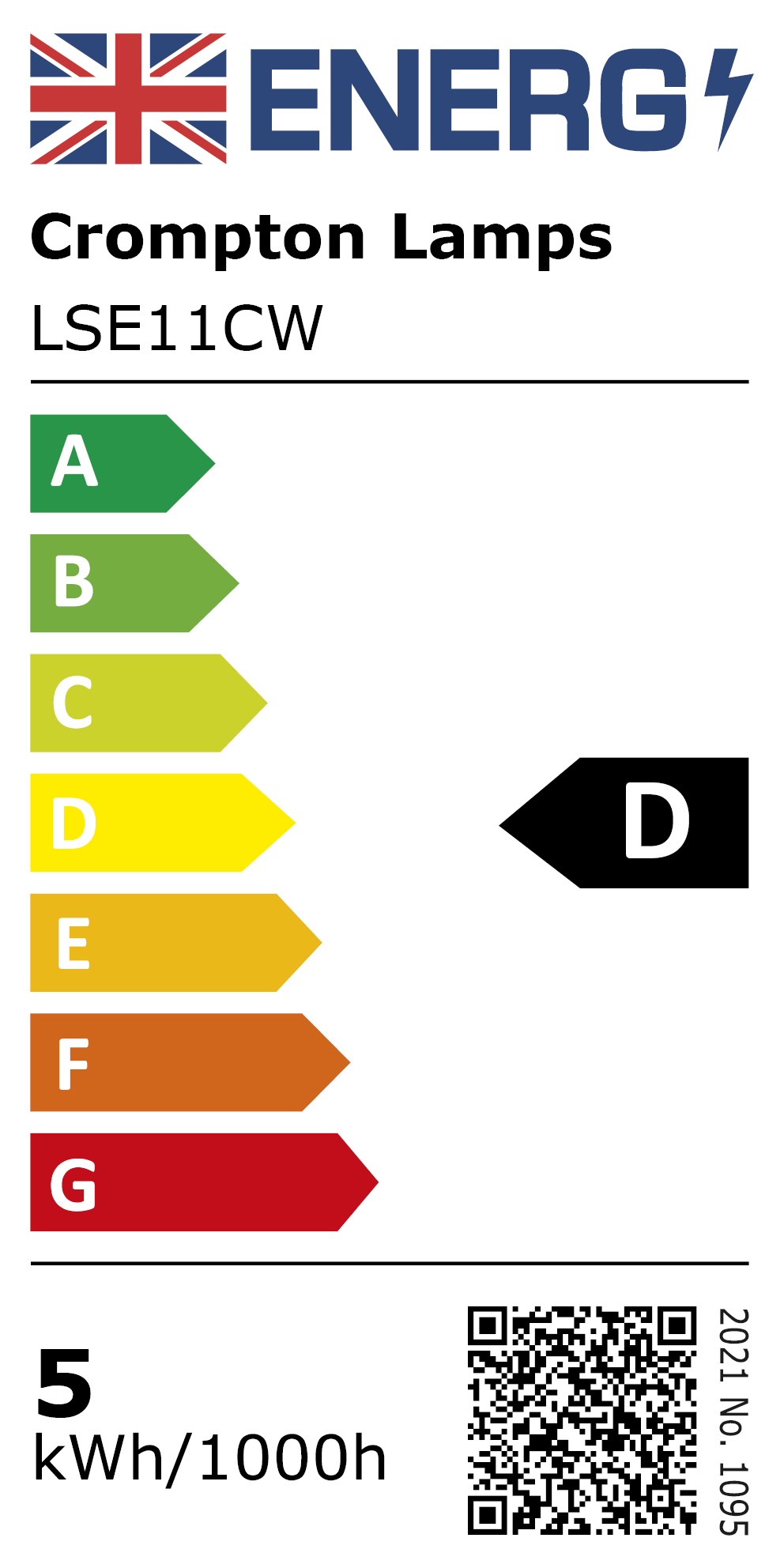 New 2021 Energy Rating Label: MPN LSE11CW