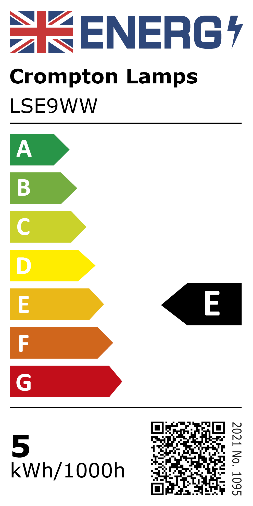 New 2021 Energy Rating Label: MPN LSE9WW