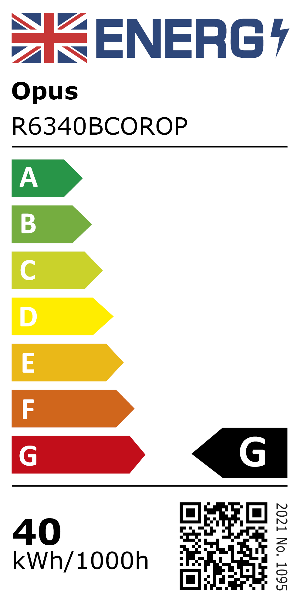 New 2021 Energy Rating Label: MPN R6340BCOROP