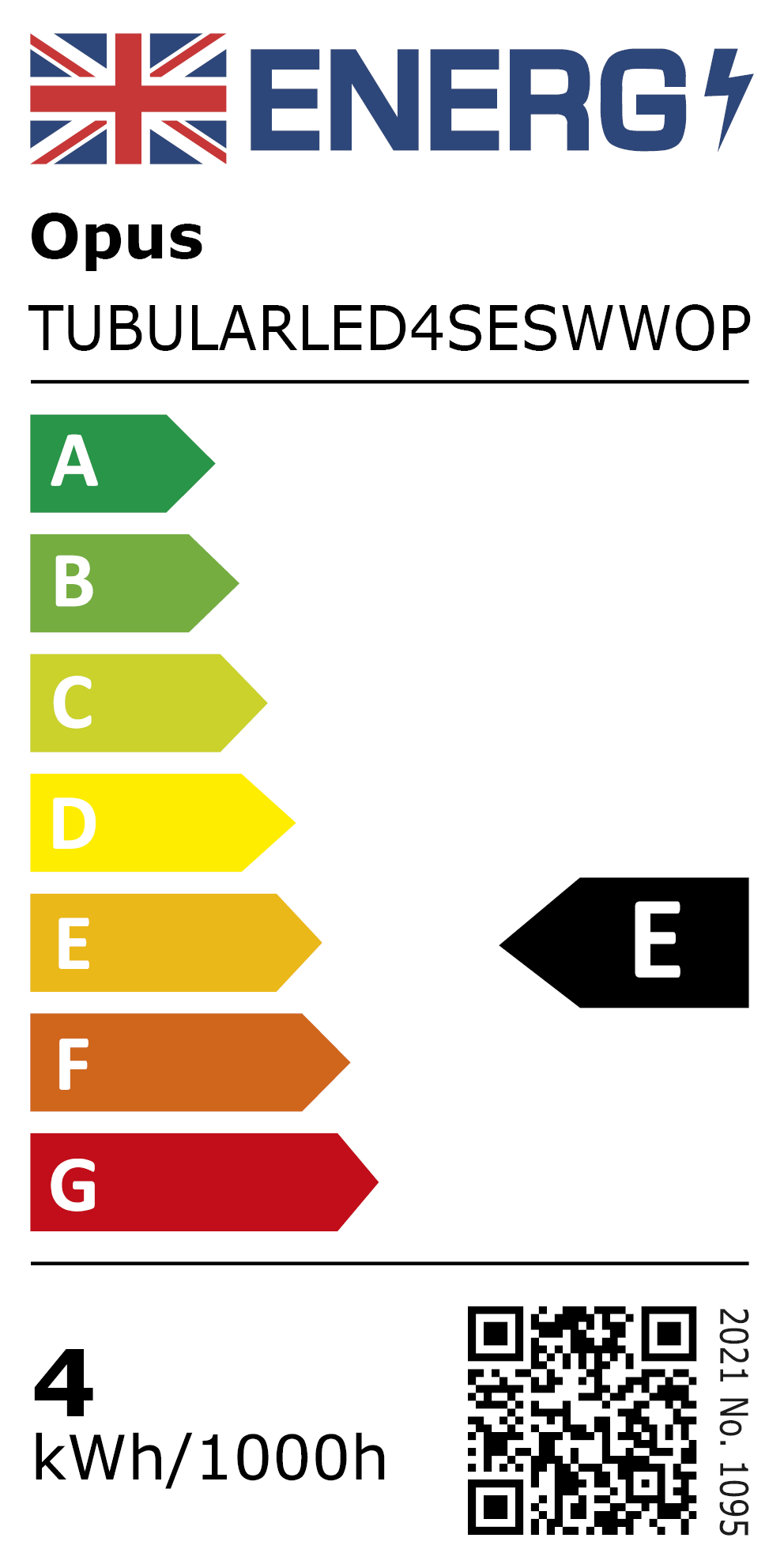 New 2021 Energy Rating Label: MPN TUBULARLED4SESWWOP