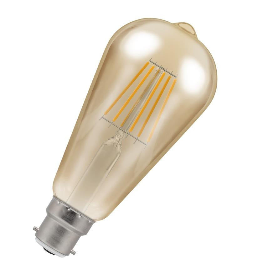 Crompton LED Squirrel Cage ST64 7.5W B22 Dim Filament Extra Warm White Antique Bronze (50W Eqv)