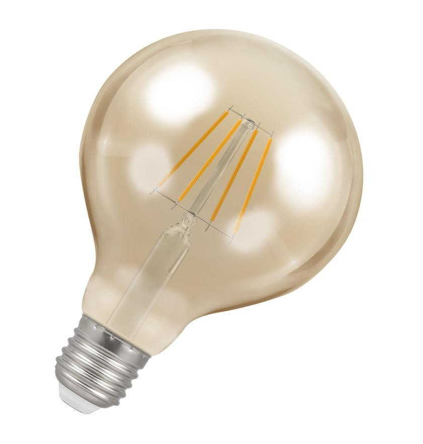 Crompton Lamps LED G95 Globe 5W E27 Dimmable Filament Extra Warm White Antique Bronze (40W Eqv)