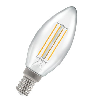 Crompton LED Candle Lightbulbs Clear E14 Dim 5W Direct Eqv) | 2700K (40W