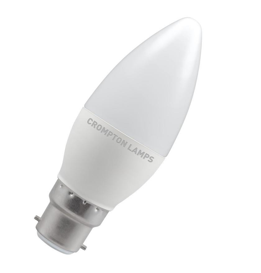 Crompton Lamps LED Candle 4.9W B22 Daylight Opal (40W Eqv)