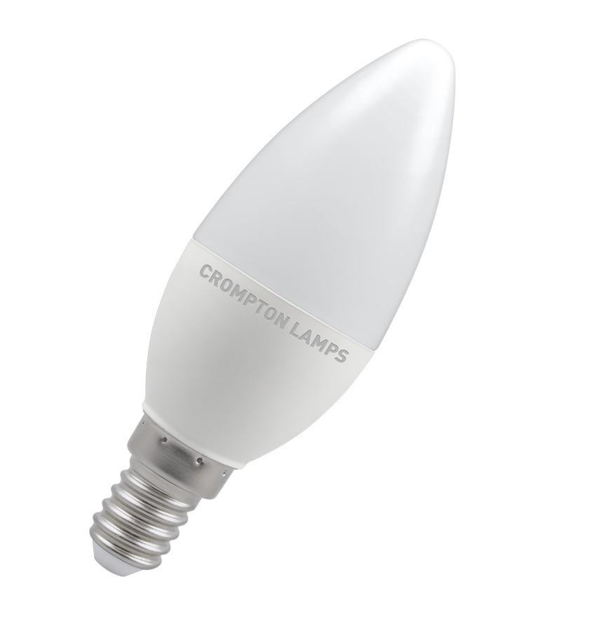 Crompton Lamps LED Candle 4.9W E14 Daylight Opal (40W Eqv)