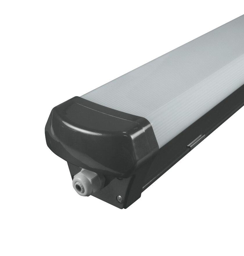 Phoebe LED 4ft IP65 Fitting 40W Manto Emergency Cool White 120° Black Non-Corrosive