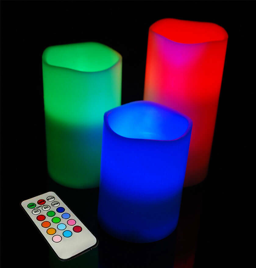 Sentik LED Scented Mood Candles (3 Pack) Colour Changing Flameless