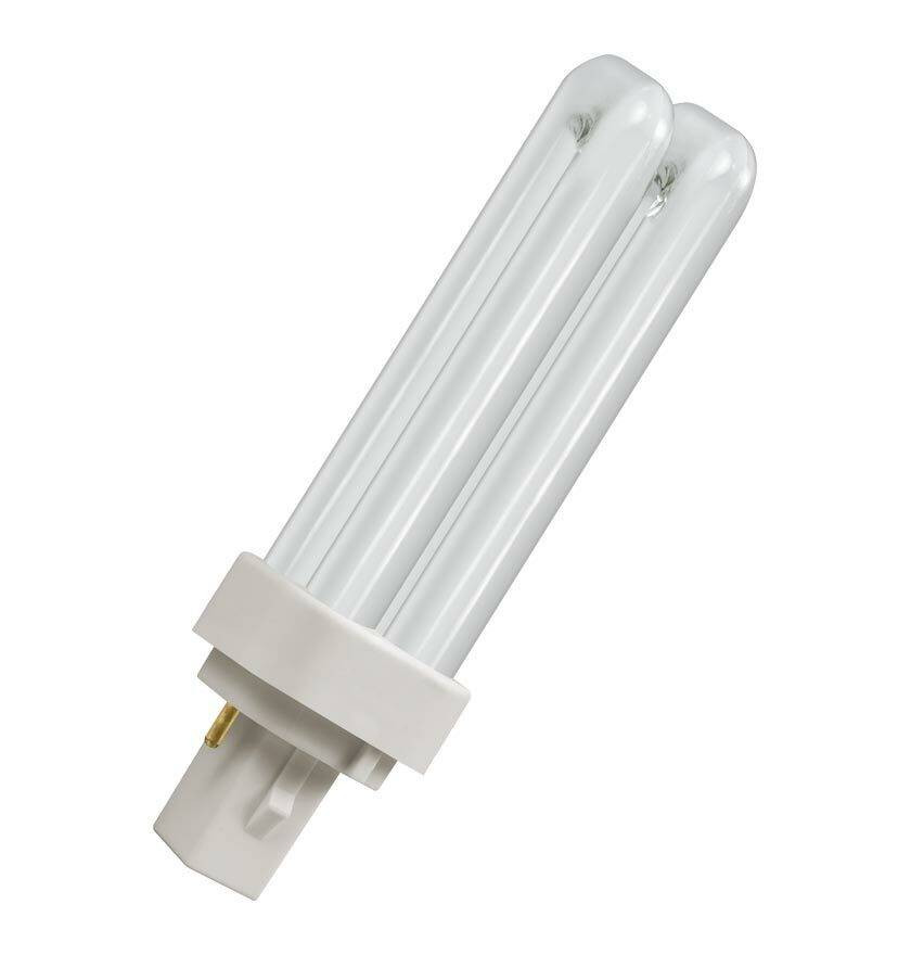 Crompton Lamps CFL PLC 10W 2-Pin Double Turn Cool White Frosted D-Type