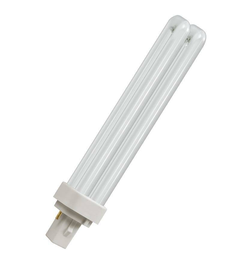 Image of Crompton Lamps CFL PLC 26W 2-Pin Double Turn Cool White Frosted D-Type