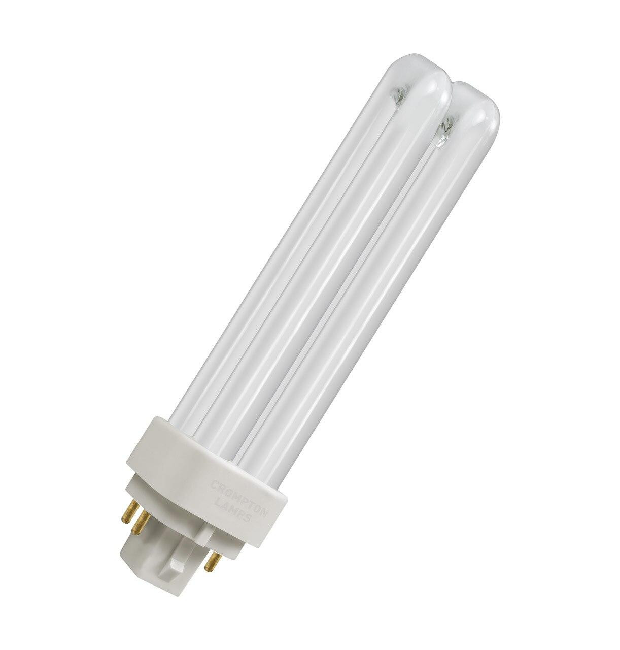 Crompton Lamps CFL PLC-E 13W 4-Pin Dimmable Double Turn Warm White Frosted DE-Type