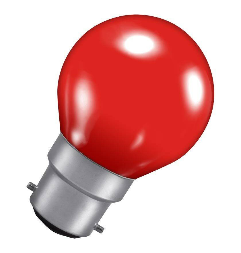 Image of Crompton Lamps 15W Golfball B22 Dimmable Colourglazed IP65 Red