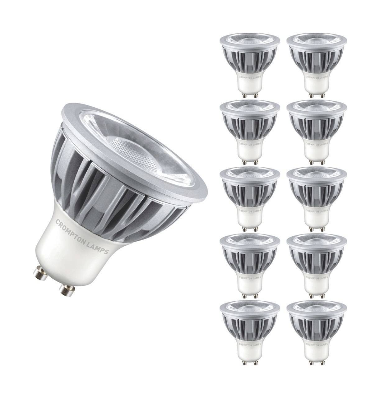 Crompton Lamps LED GU10 Bulbs 5W (10 Pack) Warm White 45°