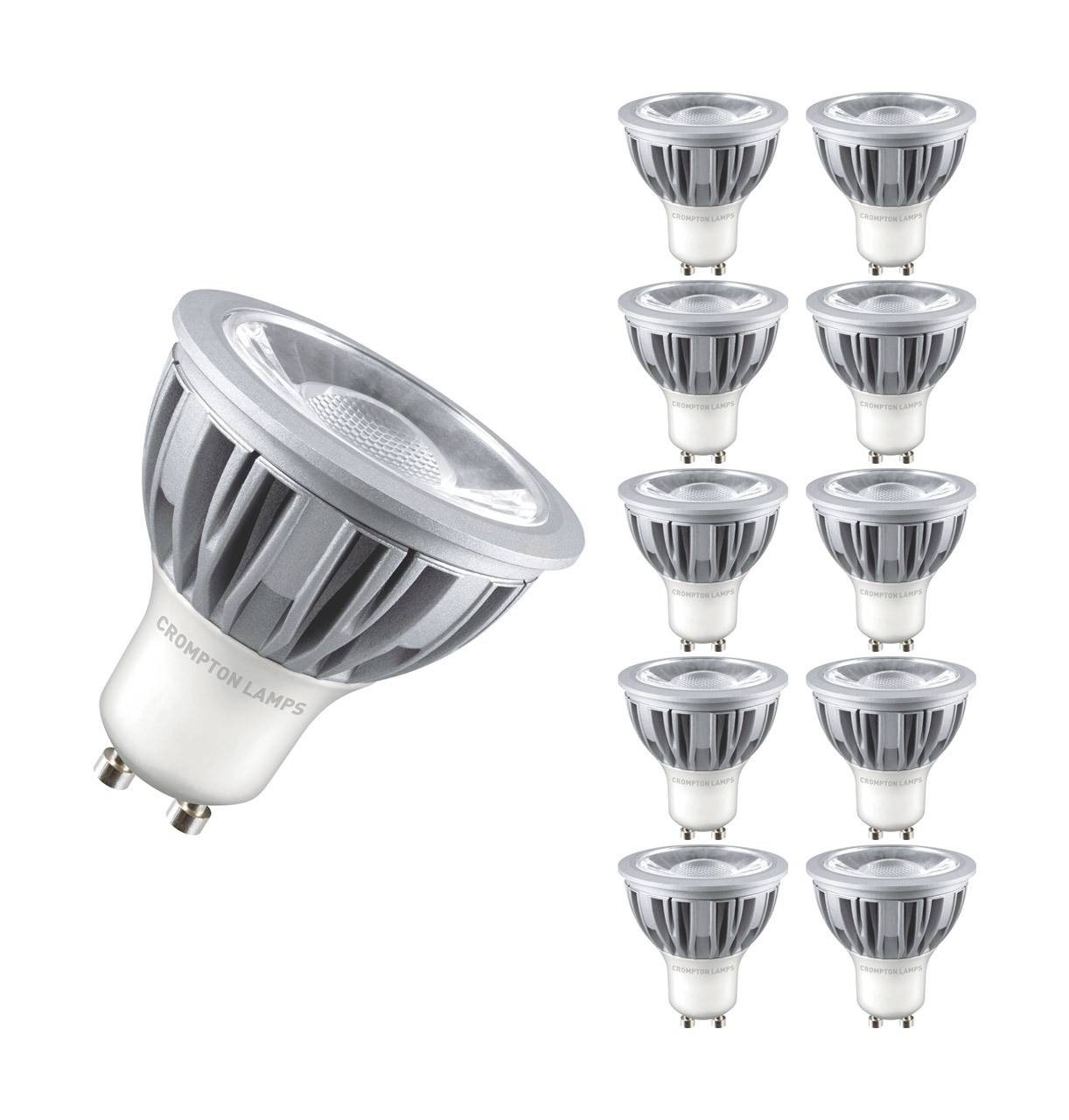 Crompton Lamps LED GU10 Bulbs 5W (10 Pack) Daylight 45°