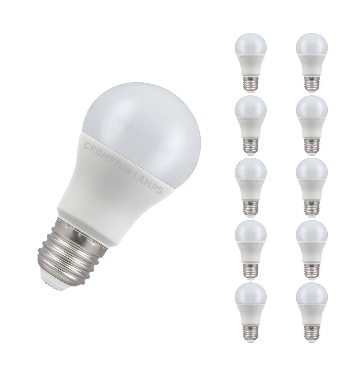 Crompton Lamps LED GLS 8.5W E27 (10 Pack) Warm White Opal (60W Eqv)