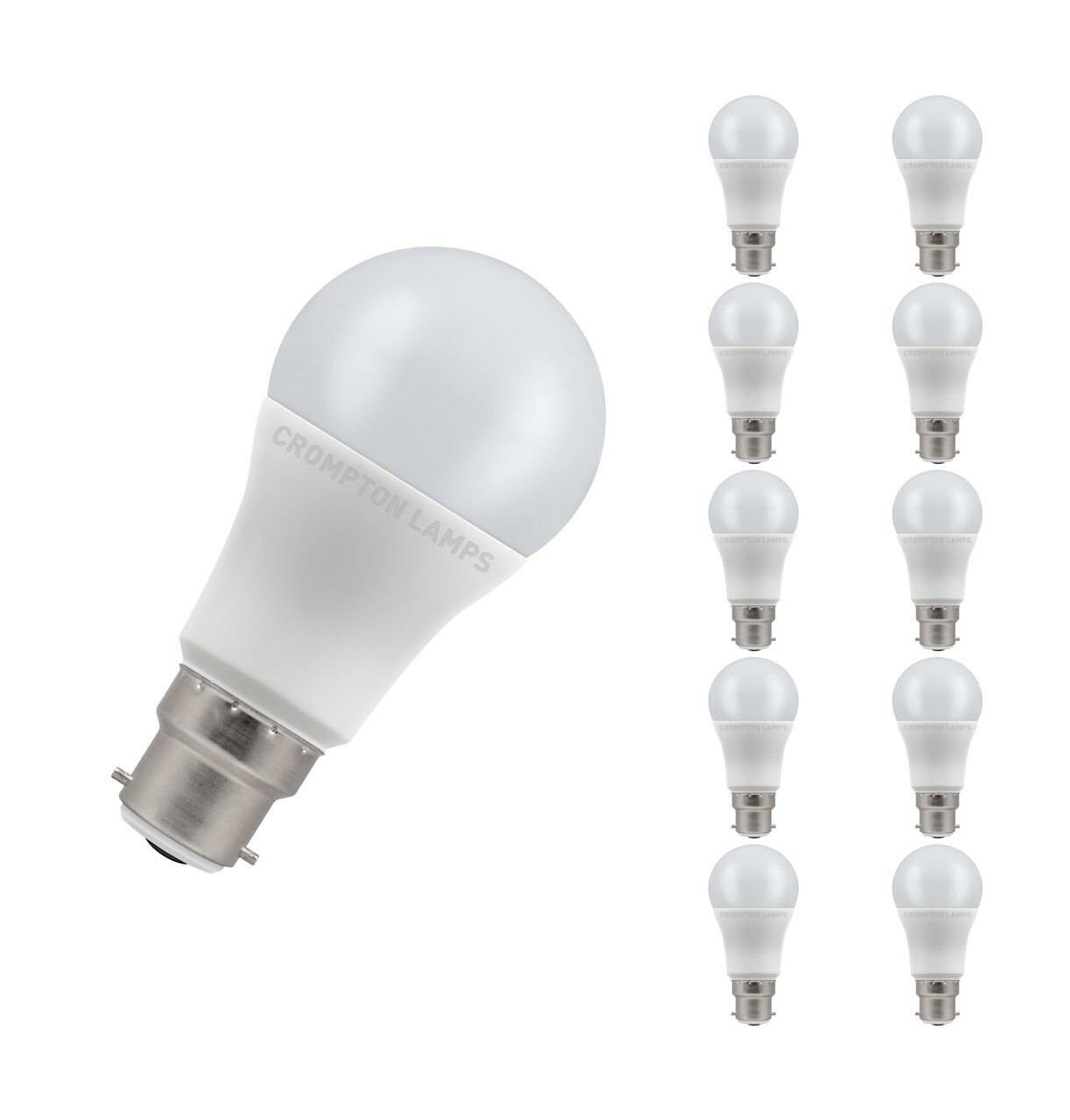 Crompton Lamps LED GLS 11W B22 (10 Pack) Cool White Opal (75W Eqv)