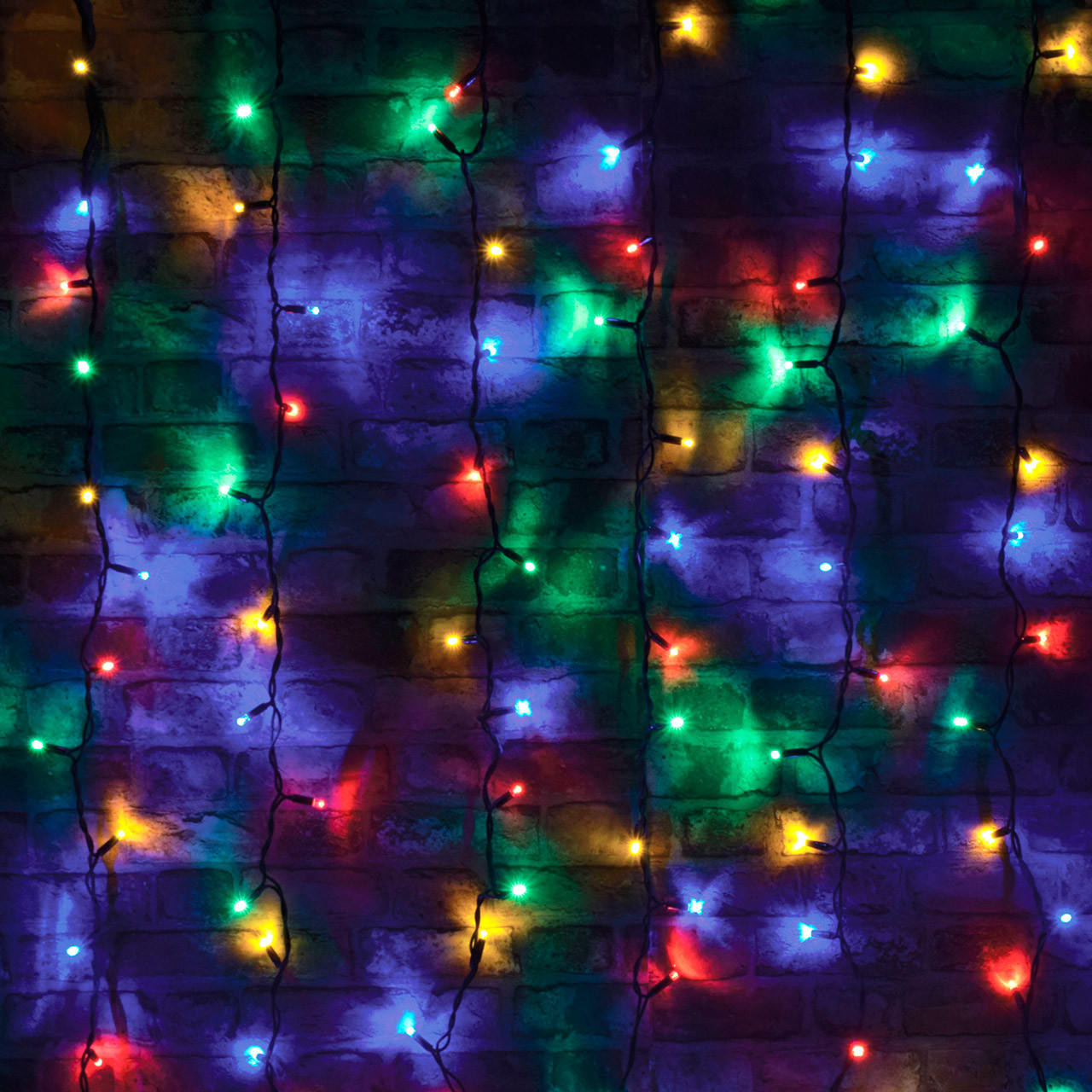 Image of Lyyt-Connect 1.2m 102 Multi-Coloured LED Connectable Outdoor Curtain Lights