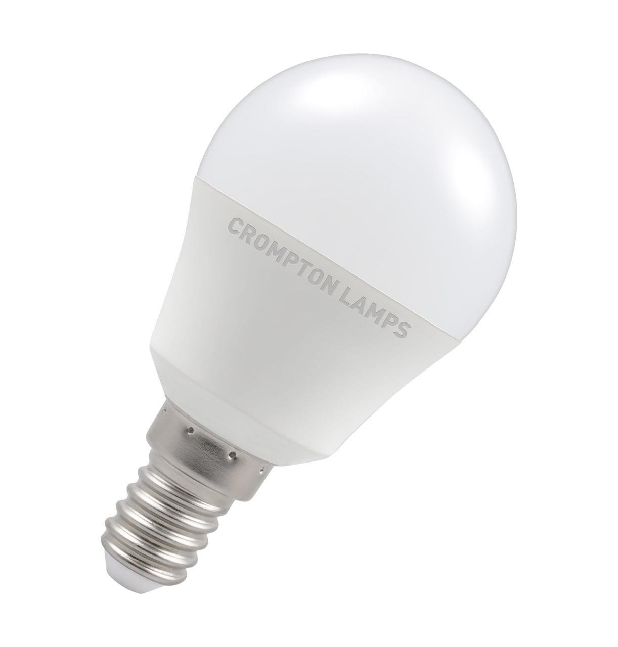Crompton Lamps LED Golfball 5W E14 Dimmable Cool White Opal (40W Eqv)