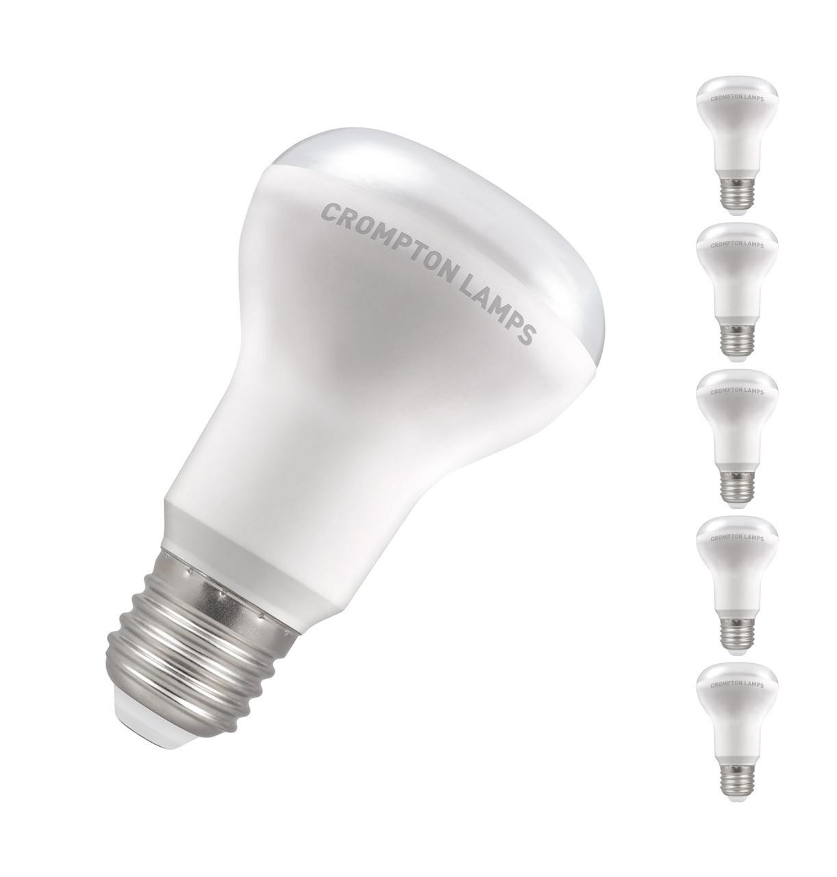 Crompton Lamps LED R63/R64 Reflector 8.5W E27 (5 Pack) Warm White 120° Opal (85W Eqv)