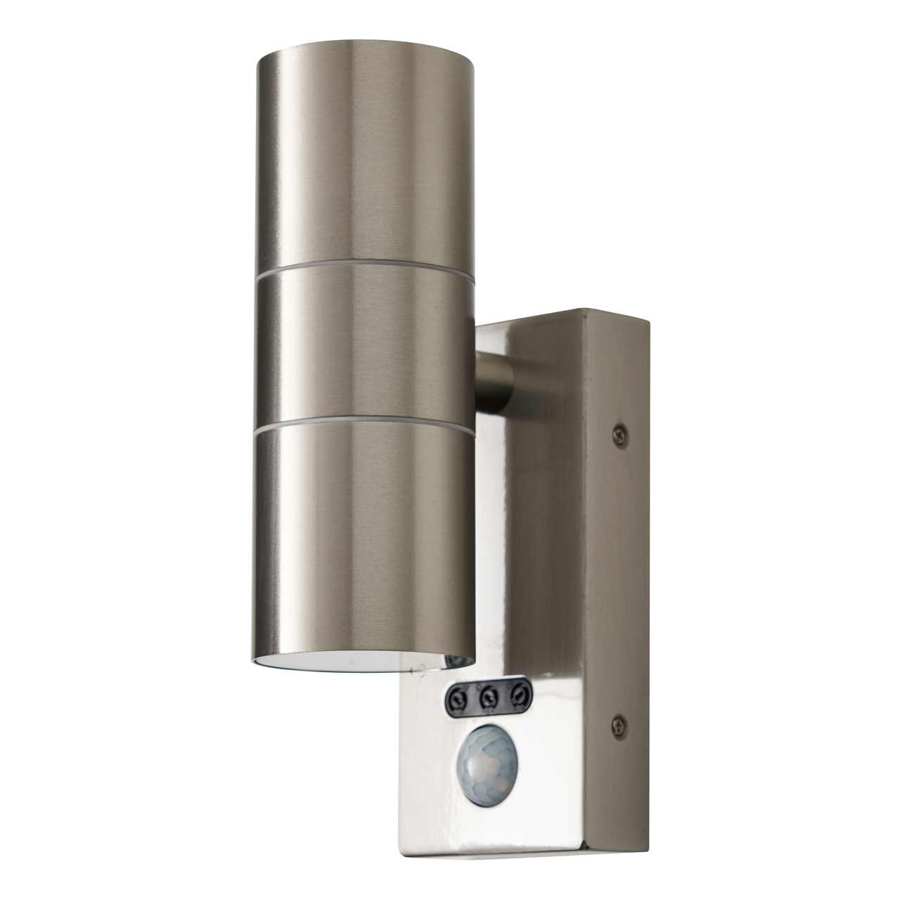 Zink LETO Outdoor Up and Down Wall Light with PIR Stainless Steel