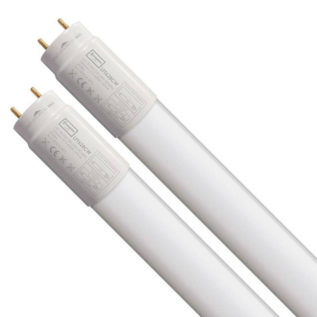 Crompton Lamps LED 6ft T8 Tube 28W (2 Pack) Cool White