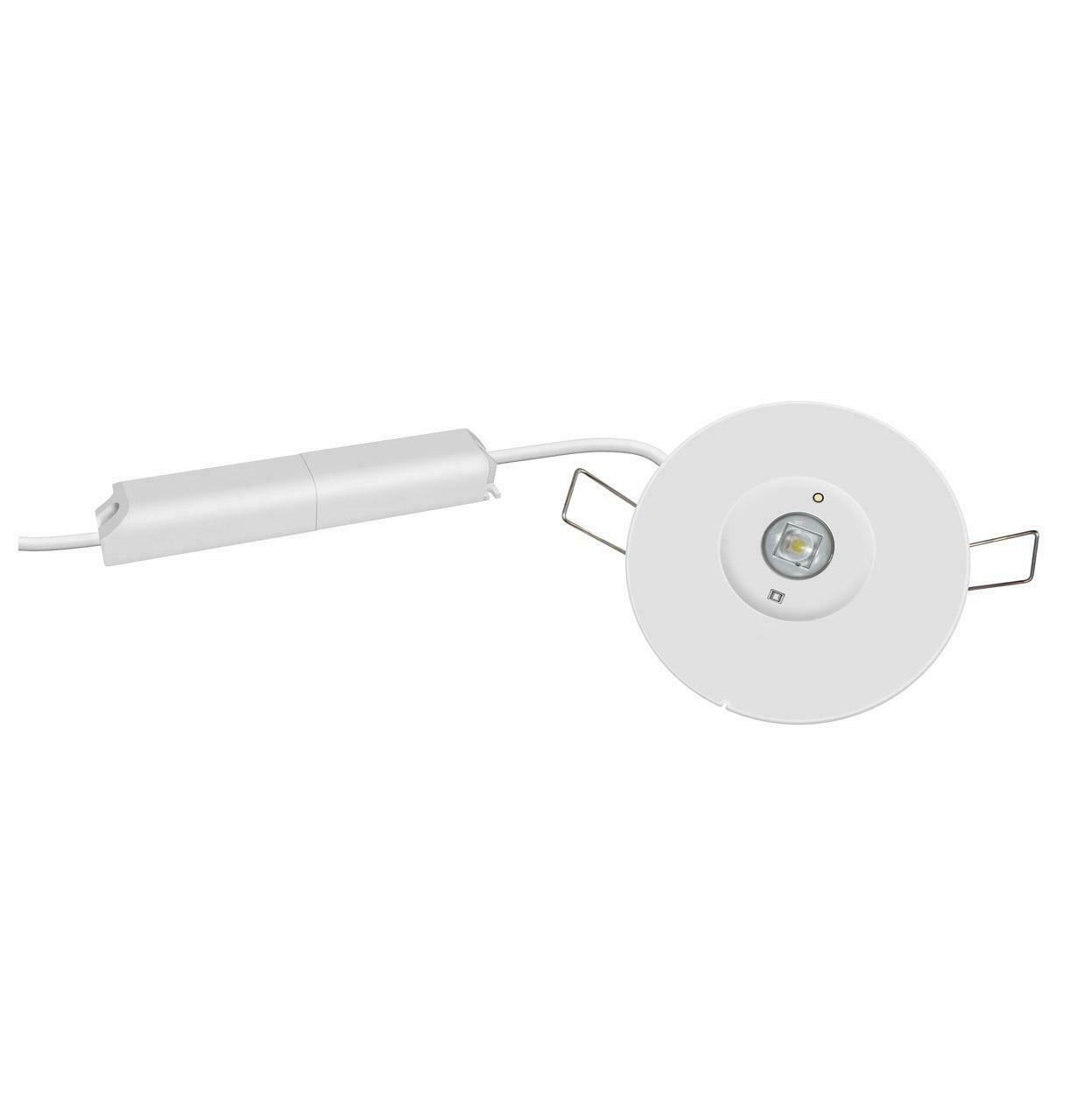 Phoebe LED Emergency Recessed Spot 1W Krios Round Lens and Corridor Lens