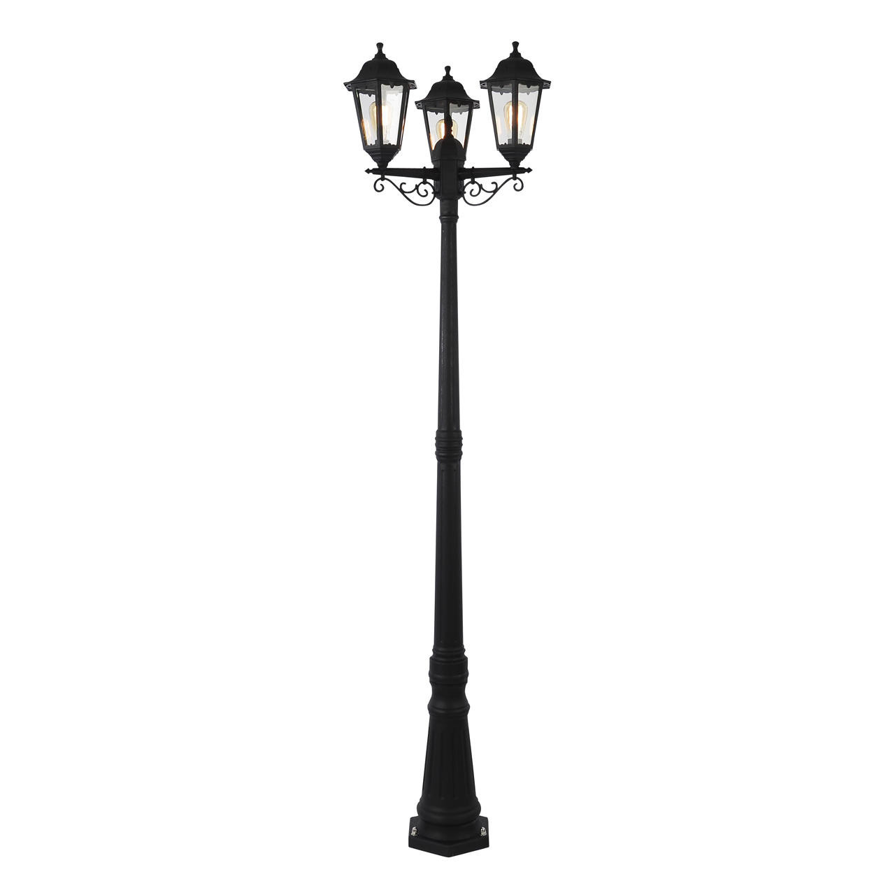 Coast Bianca Triple Head Post Lantern Black