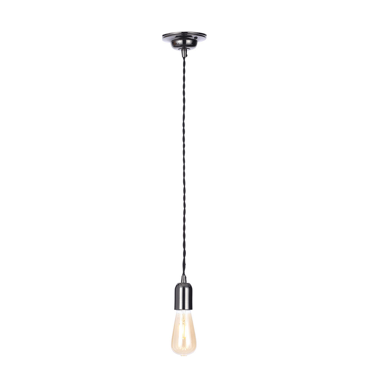 Inlight Dale E27 Pendant Cord Set Black Nickel & Black