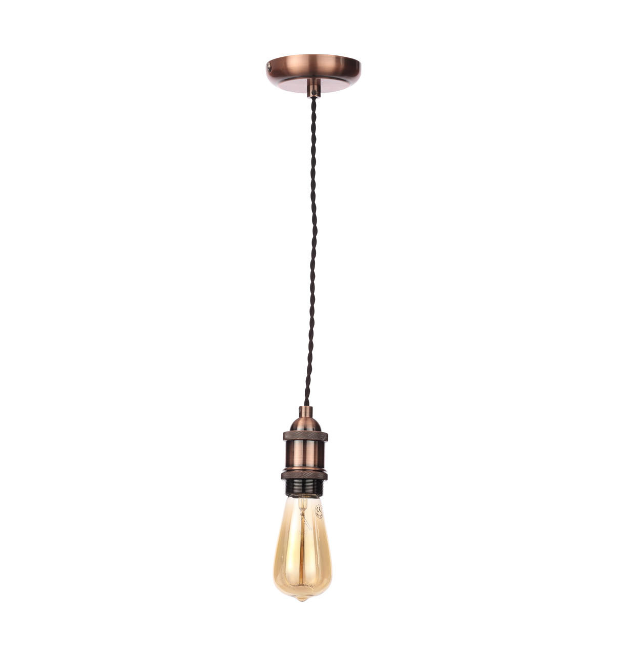 Inlight Dale E27 Pendant Cord Set Antique Copper & Black