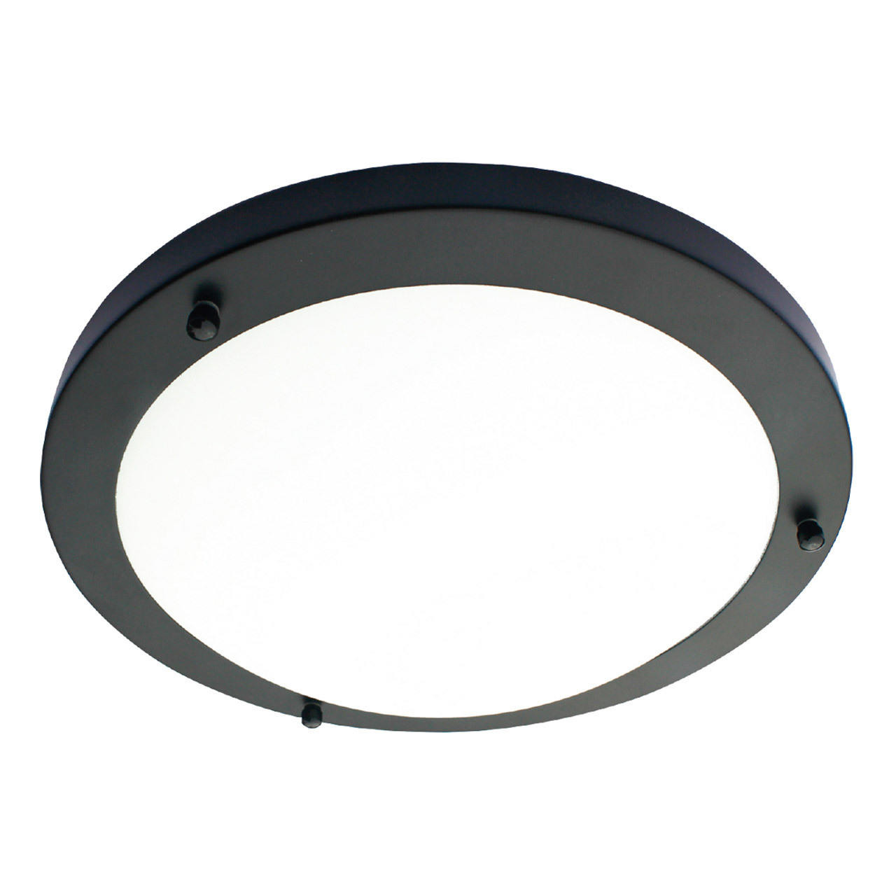 Spa 180mm Delphi LED Flush Ceiling Light 12W Cool White Opal Glass and Matte Black