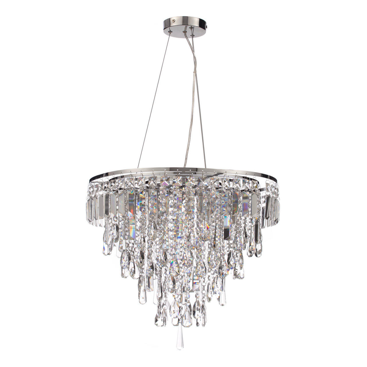 Spa Pro Bresna 6-Light Pendant Light Crystal Glass and Chrome