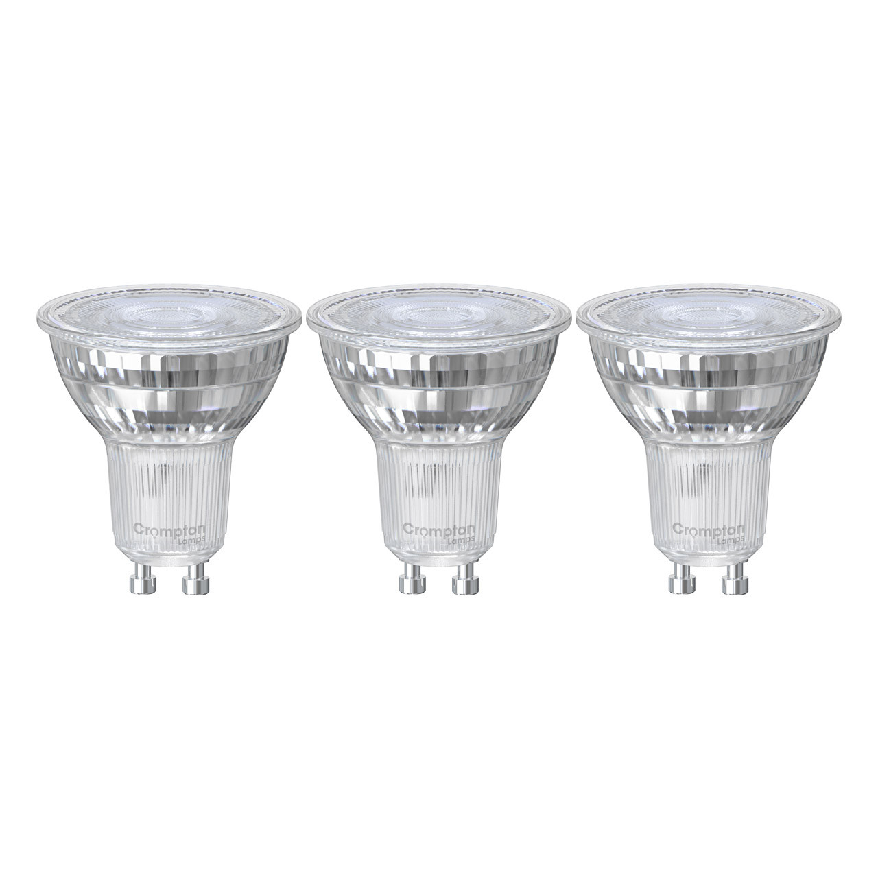Crompton LED GU10 Spotlight Bulbs 3.7W Warm White 2700K Glass Halogen Replacement (3 Pack)