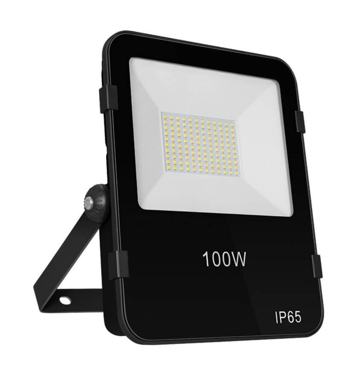 Phoebe LED Floodlight 100W Atlas with Photocell Sensor Cool White 110° Black Powder Coat